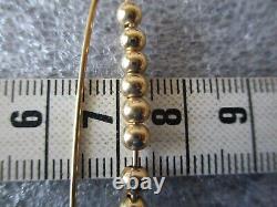 14K YELLOW GOLD BALL BAR SAFETY PIN BROOCH with 10 BALLS/BEADS 1.1 g