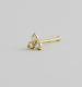 14k Yellow Gold Natural Gh Si Diamond Stud Three Stone Nose Pin Her Piercing