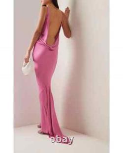 16ARLINGTON Pink Cowl Neck Low Back Etna Red Carpet Gown Dress NWT UK 10 SMALL