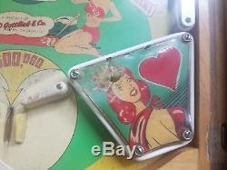 1952 Gottlieb Queen of Hearts woodrail pinball machine