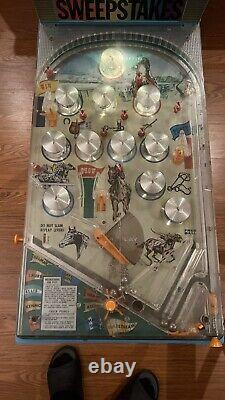 1965 Marx Pinball Machine Derby Horse Race Sweepstakes Floor Model Game Works