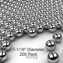 200 1-1/16 Inch Mirror Finish Carbon Steel Replacement Pinball Machine Balls