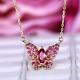 2ct Marquise Cut Pink Sapphire Butterfly Pendant 14k Yellow Gold 18finish Chain