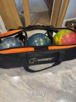 3 Bowling Balls With Hammer Bowling Bag Storm & Nexus Balls Included
