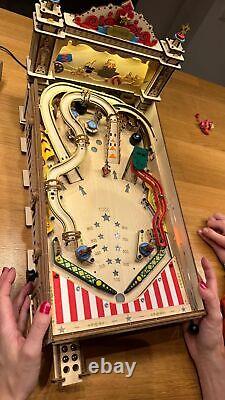 3D Pinball Machine Puzzle, Amusing Table Game, Mechanical Wooden Model Building