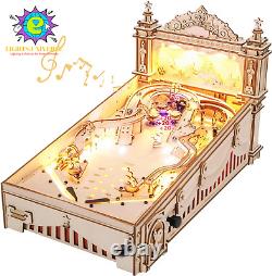 3D Pinball Machine Puzzle, Amusing Table Game, Mechanical Wooden Model Building