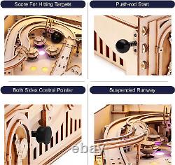 3D Pinball Machine Puzzle, Amusing Table Game, Mechanical Wooden Model Building