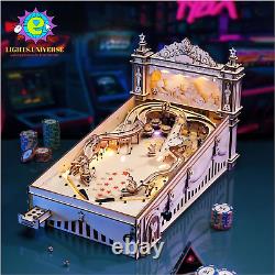 3D Pinball Machine Puzzle, Amusing Table Game, Mechanical Wooden Model Building