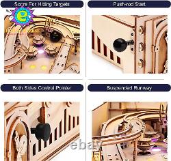 3D Pinball Machine Puzzle, Amusing Table Game, Mechanical Wooden Model Building