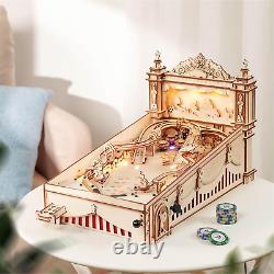 3D Pinball Machine Puzzle, Amusing Table Game, Mechanical Wooden Model Building