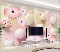 3D Pink Flower Ball ZHUB40865 Wallpaper Wall Mural Removable Self-adhesive Ann