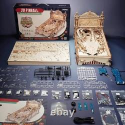 3D Wooden Pinball Machine Model Kit DIY Mechanical Arcade Game Lighted Toy Gift