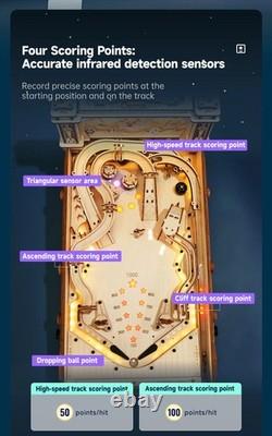 3D Wooden Pinball Machine Model Kit DIY Mechanical Arcade Game Lighted Toy Gift