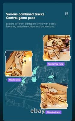 3D Wooden Pinball Machine Model Kit DIY Mechanical Arcade Game Lighted Toy Gift