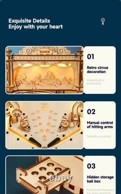 3D Wooden Pinball Machine Model Kit DIY Mechanical Arcade Game Lighted Toy Gift