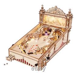 3D Wooden Puzzle Pinball Machine Model Kit DIY Mechanical Game for Teens Adults