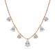 5.1ct Pear & Round Cut Lab-created Diamond Test Pass 18k Gold Charm Necklace