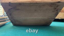 8 Inch Antique Wooden 10 Pin Bowling Game With 3 Balls In Box, Has No Cover