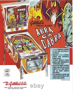 ABRA CA DABRA, Gottleib Pinball Machine back glass