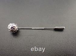 Alfred Dunhill Tie Pin Golf Ball Sterling Silver in its Dunhill Presentation