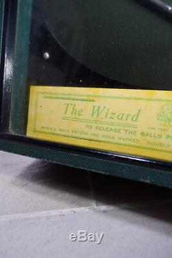 Antique 1920s The Wizard Table Top Pinball Game Machine Working Order Arcade