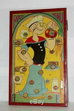 Antique 1935 King Features Popeye Menu Tabletop Pinball Machine Game EX L@@K