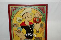 Antique 1935 King Features Popeye Menu Tabletop Pinball Machine Game EX L@@K