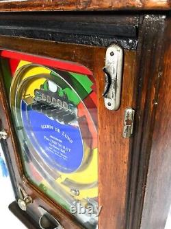 Antique Allwin De Luxe / Pinball Arcade Penny Machine Game / Art Deco / Working