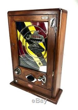 Antique Allwin Supreme Flip Ball / Pinball Arcade Penny Machine Game / Art Deco