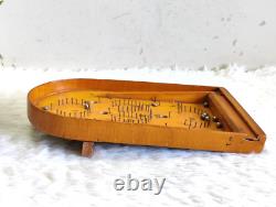 Antique Bagatelle Board Game Wood Pinball Machine Toy 16 Lead Balls WN355