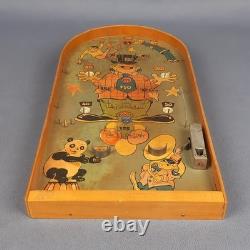 Antique Bagatelle Pinball Game Wood Metal Circus Clown Theme Early 1900s