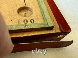 Antique Children's Bagatelle Pinball Game Toy Wood Red Metal No Balls Inscribed