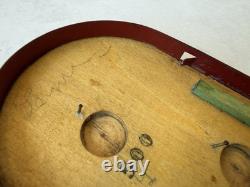 Antique Children's Bagatelle Pinball Game Toy Wood Red Metal No Balls Inscribed