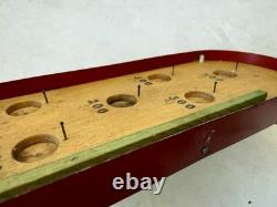 Antique Children's Bagatelle Pinball Game Toy Wood Red Metal No Balls Inscribed