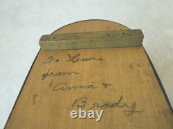 Antique Children's Bagatelle Pinball Game Toy Wood Red Metal No Balls Inscribed