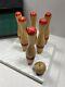 Antique Skittles Tabletop Bowling Game Set, Six Wooden Pins & 1 Ball / Box