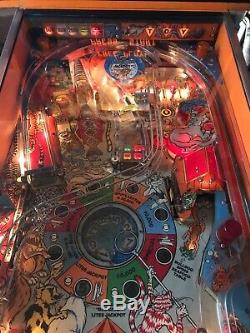 Bad cats pinball machine 1989 its orange with cats on it and works