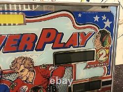 Bally Bobby Orr Power Play Pinball Machine back glass Original 1980s