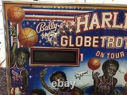 Bally Harlem Globetrotters On Tour Pinball Machine back glass Original 1980s