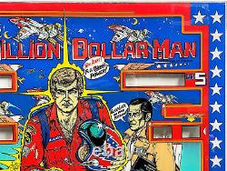 Bally The Six Million Dollar Man Pinball Machine Game Backglass