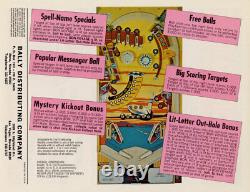 Bon Voyage Pinball Machine 1974 Great Intro Pinball 1974
