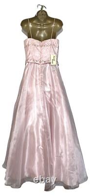CRYSTAL BREEZE Size 10 BNWT Pink Beaded Diamonte Princess Prom Formal Dress NEW