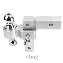 Car Auto Towing Trailer Hitch Mount & Dual Balls Lock Pins 6in Adjustable Drop