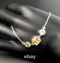 Certified 5Ct Champagne Diamonds Chain Bracelet, FREE Diamond studs