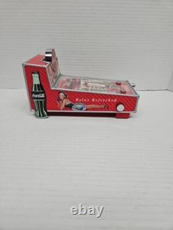 Coca-Cola Red & Silver Pinball Machine 1998 Musical Bank Light Up