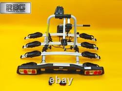 Cycle Carrier 4 Bikes Towball Mounted 60kg Car Rear Tow Bar Ball Tilting Rack UK
