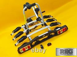 Cycle Carrier 4 Bikes Towball Mounted 60kg Car Rear Tow Bar Ball Tilting Rack UK