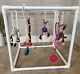 Deluxe Puppy Gym / Activity Gym All Dog Breeds (22x22) Pink Squeaky Ball Rope
