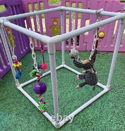 Deluxe Puppy gym / activity Gym all dog breeds (22x22) Pink Squeaky Ball Rope