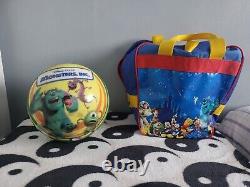 Disney Monsters Inc. Bowling Ball & Bag Pixar Brunswick 9lb Wazowski Eyeball
